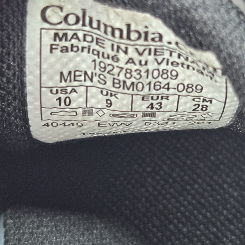 Columbia Flow District Gray Trail Hiking Sneaker with Blue Accents Men's Size 10 - Picture 13 of 13